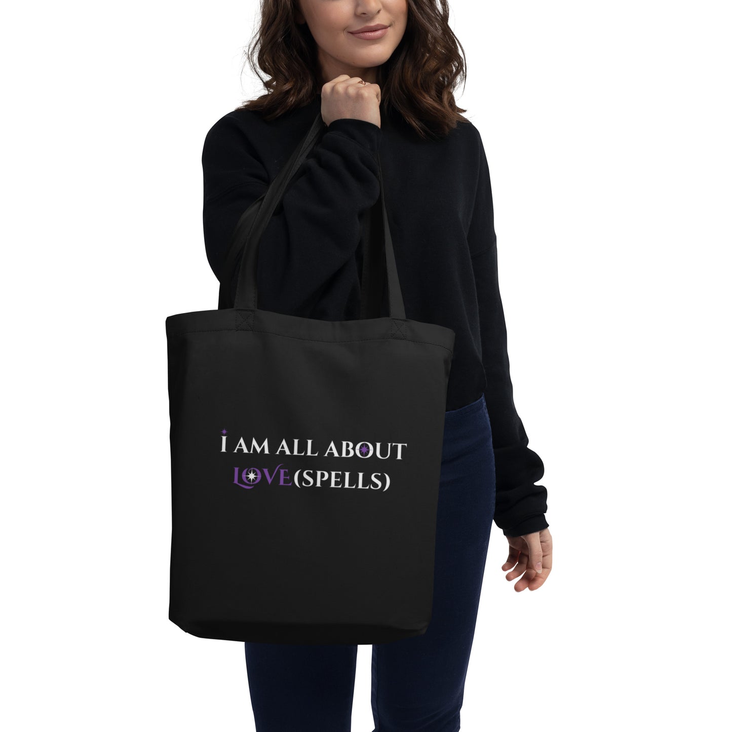 I am all about LOVE(spells) Black Eco Tote Bag