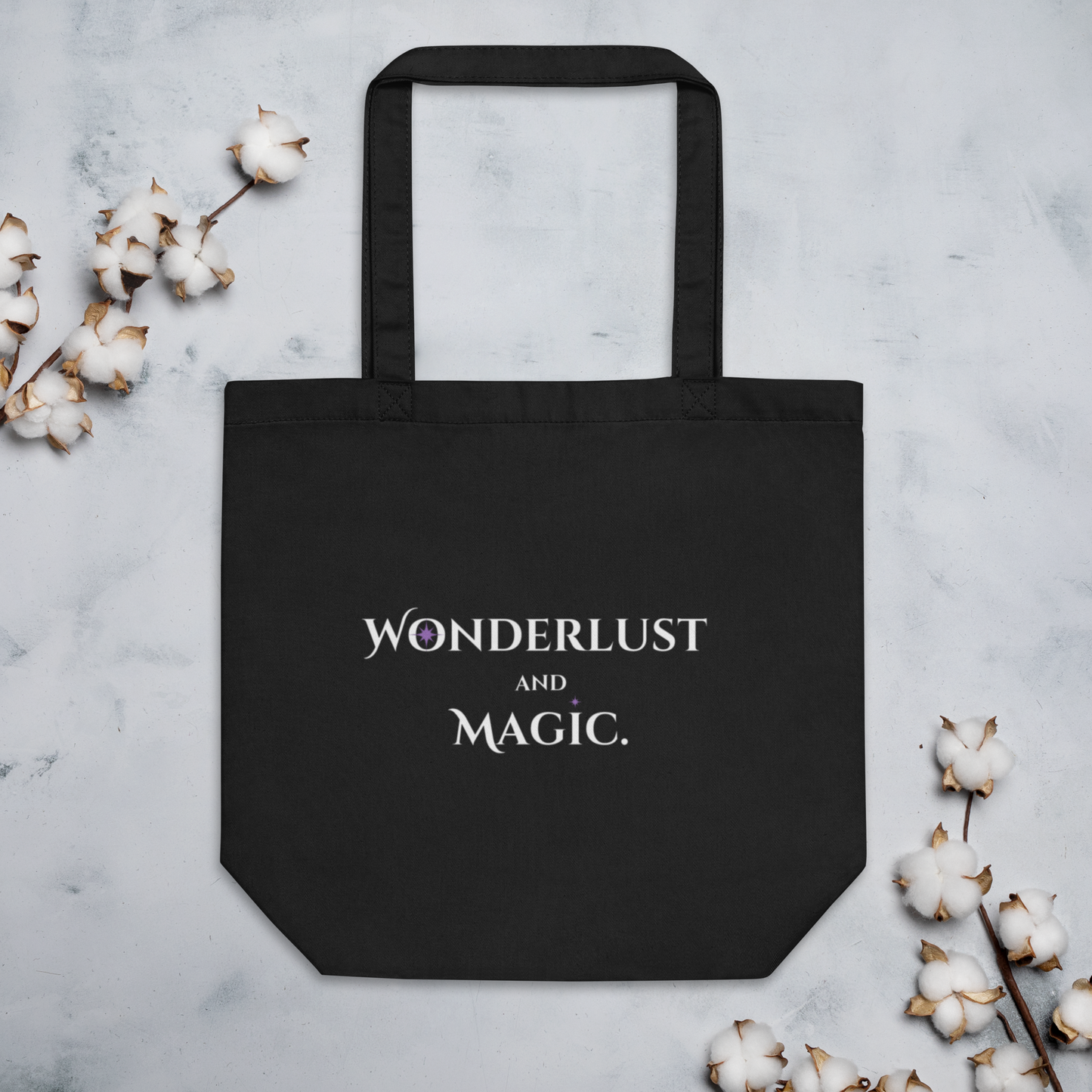 Wonderlust and Magic Black Eco Tote Bag