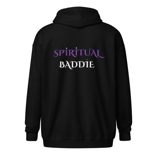 SPIRITUAL BADDIE Black Unisex heavy blend zip hoodie