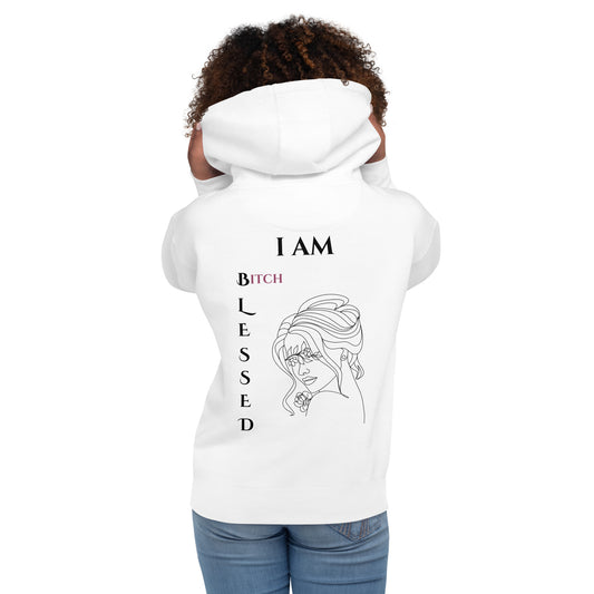 I am BLESSED White Unisex Hoodie